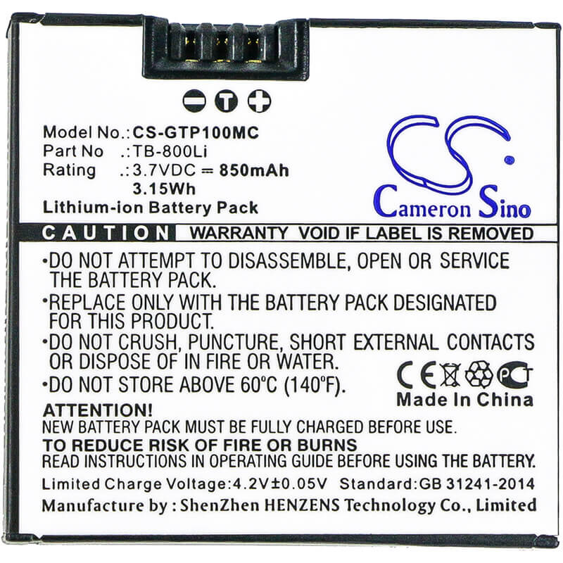 3.7V, Li-ion, 850mAh, Camera battery fits Gotop, Tb-800li, G1, 3.145Wh Camera Cameron Sino Technology Limited (Camera)