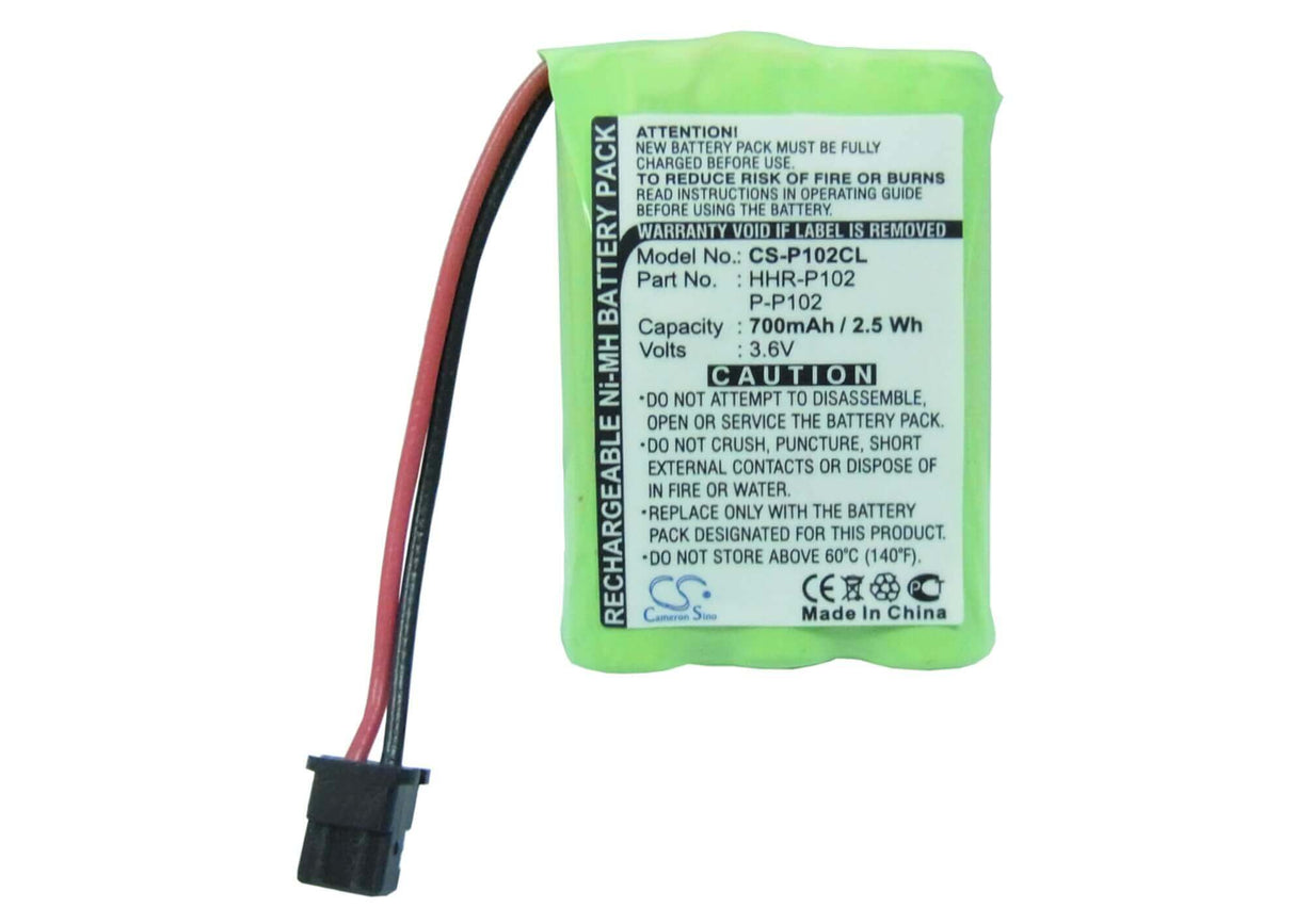 3,6V, Ni-MH, 700mAh, batterie de téléphone sans fil compatible avec Gp, Uniden, Radio Shack, Panasonic, Bbty0483001, Gp60aaah3bms, 2,52Wh Téléphone sans fil Cameron Sino Technology Limited (Téléphone sans fil)