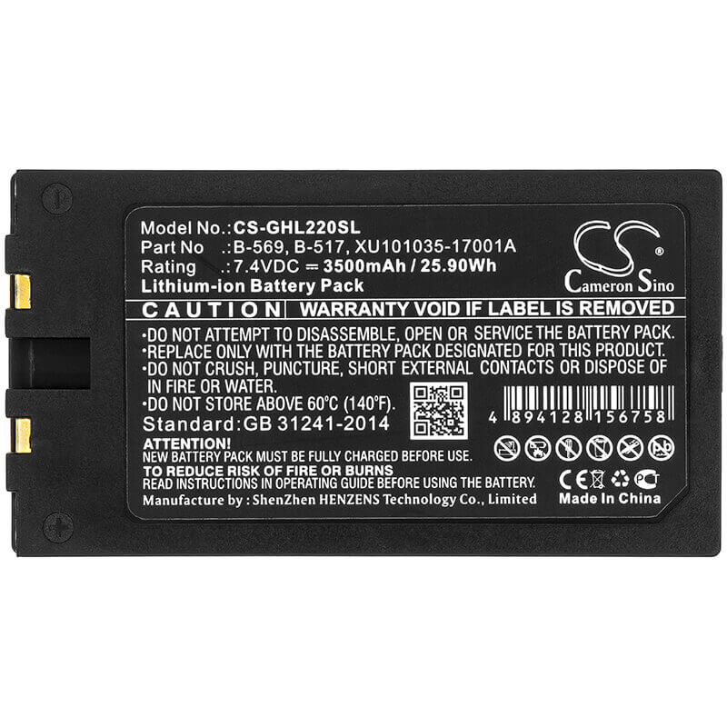 7.4V, Li-ion, 3500mAh, Batterie d'équipement compatible avec Graphtec, B-569, GL200, Gl200a, 25.9Wh Équipement, Enquête, Test Cameron Sino Technology Limited