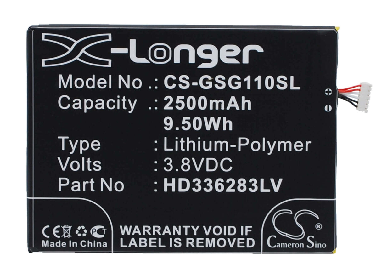 3.8V, Li-Polymer, 2500mAh, SmartPhone battery fits Green Orange, Gsmart, Hd336283plv, N1, N1-t, 9.5Wh Mobile, SmartPhone Cameron Sino Technology Limited (Smartphone)