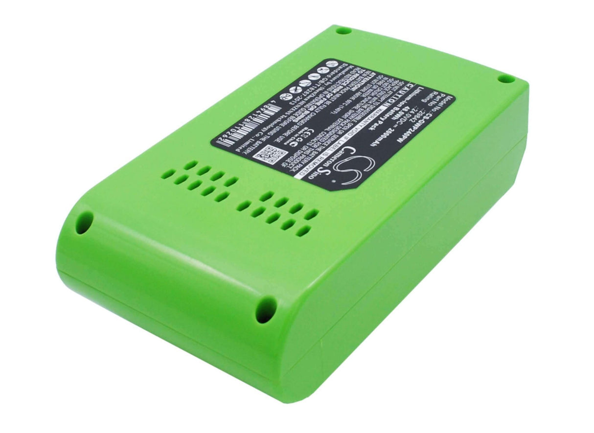 24,0V, Li-ion, 2000mAh, batterie d'outils électriques compatible avec Powerworks, Stiga, Greenworks, Alpina, Chargeur 24v 2 emplacements 2 Amp, Bla 24 Li, C 24 Li, 48Wh Outils électriques Cameron Sino Technology Limited (Outils électriques)