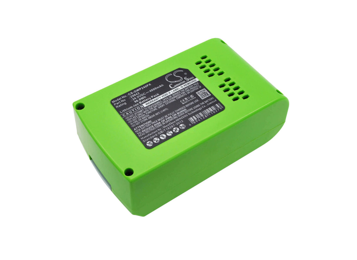 24.0V, Li-ion, 4000mAh, batterie pour outils électriques compatible avec Powerworks, Stiga, Greenworks, Alpina, Chargeur 24v 2 emplacements 2 Amp, Bla 24 Li, C 24 Li, 96Wh Outils électriques Cameron Sino Technology Limited (Outils électriques)