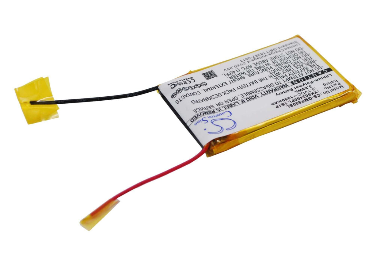 3.7V, Li-Polymer, 1050mAh, Media Player battery fits Grundig, Yk503450pl 1s1p, Mpixx 8000, Mpixx 8400, 3.89Wh Media Player Cameron Sino Technology Limited