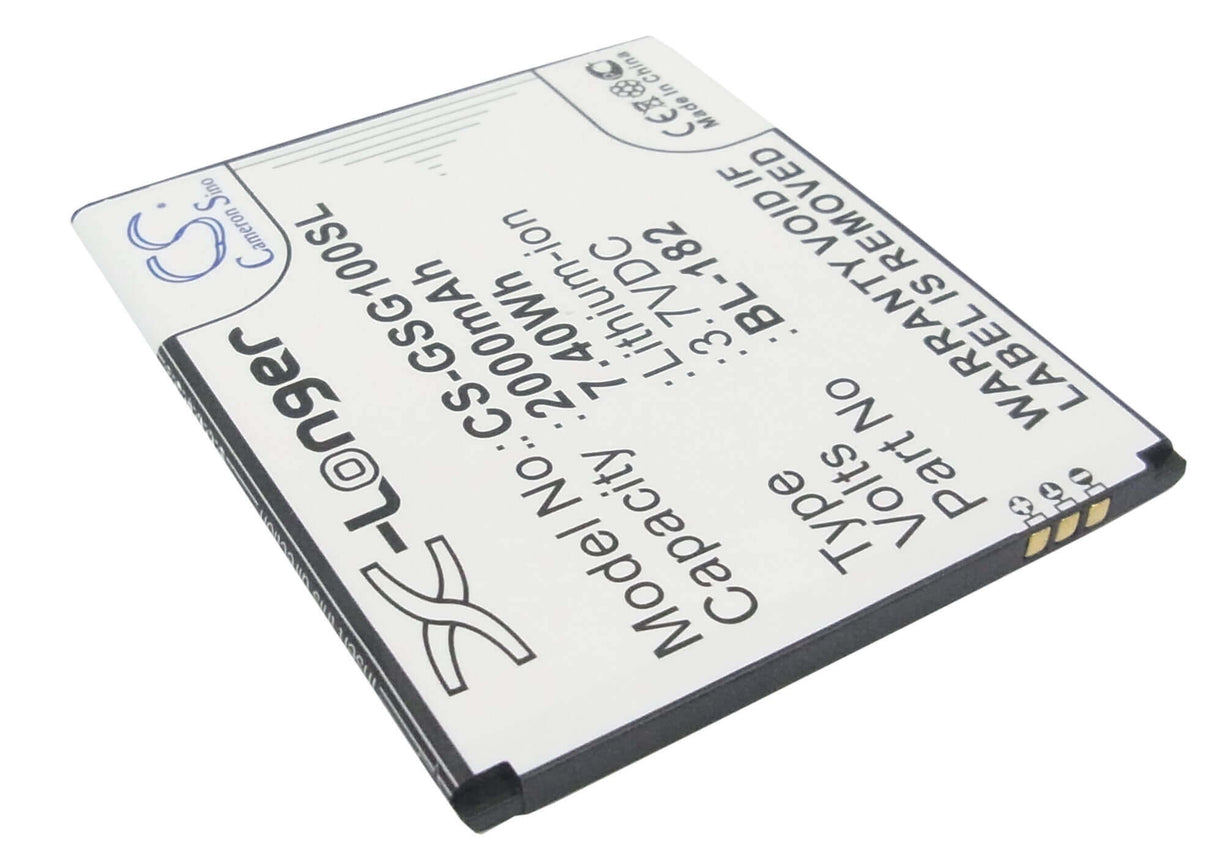 3.7V, Li-ion, 2000mAh, SmartPhone battery fits Gsmart, Bl-182, S1, Sierra S1, 7.4Wh Mobile, SmartPhone Cameron Sino Technology Limited (Smartphone)
