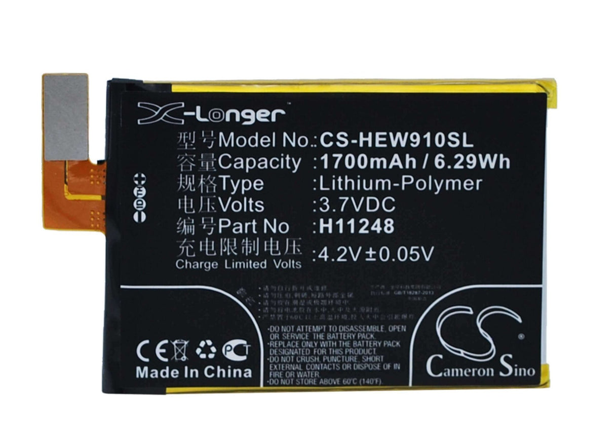 3.7V, Li-Polymer, 1700mAh, SmartPhone battery fits Haier, H11248, Hw-w910, W910, 6.29Wh Mobile, SmartPhone Cameron Sino Technology Limited (Suspended)