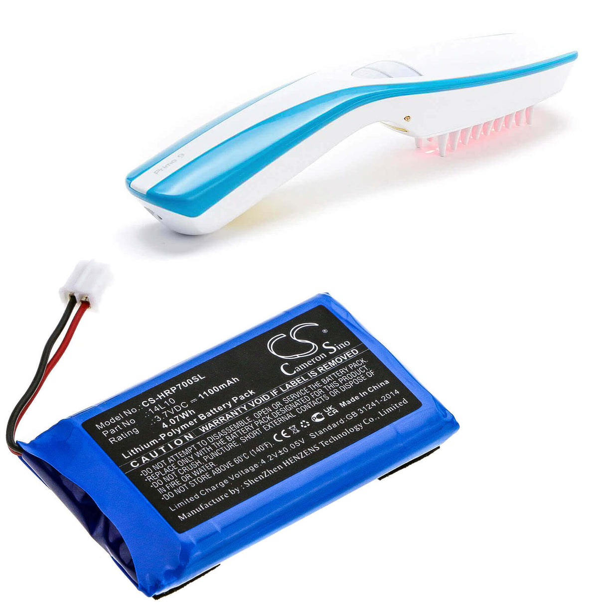 3,7V, Li-Polymère, 1100mAh, Batterie de soins personnels compatible avec Hairmax, 14l10, Pr7-v01, Prima 7, 4,07Wh Soins personnels Cameron Sino Technology Limited
