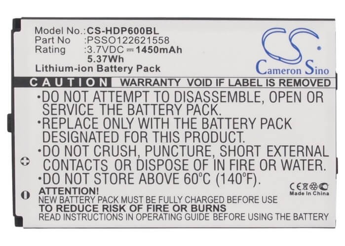 Barcode Scanner Battery For Handheld Dolphin 6000 3.7v, 1450mah - 5.37wh Barcode Scanner Cameron Sino Technology Limited
