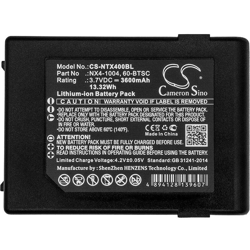 Barcode Scanner Battery For Handheld, Nautiz X4, Nautiz, X4 3.7v, 3600mah - 13.32wh Barcode Scanner Cameron Sino Technology Limited