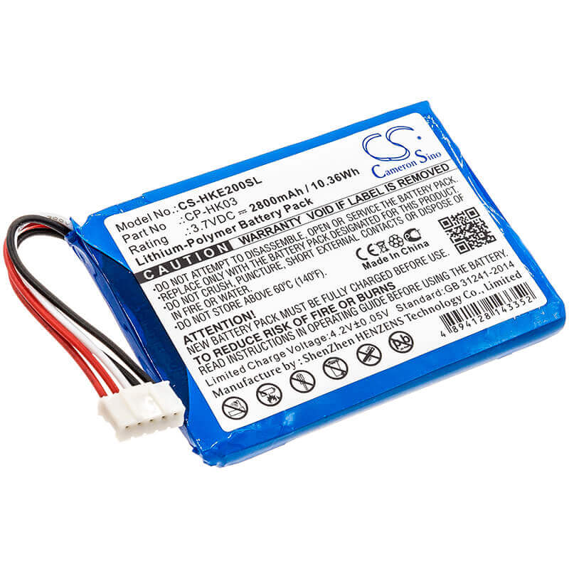 3.7V, Li-Polymer, 2800mAh, Speaker battery fits Harman/kardon, Esquire 2, 10.36Wh Speaker Cameron Sino Technology Limited