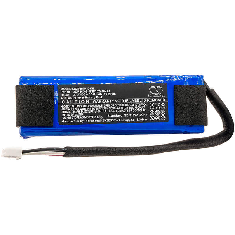 7.4V, Li-Polymer, 3000mAh, Speaker battery fits Harman/kardon, Go Play, Go Play Mini, 22.20Wh Speaker Cameron Sino Technology Limited