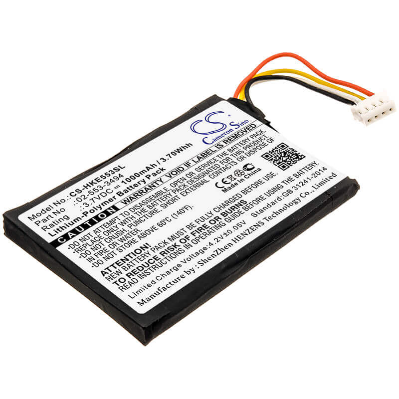 3.7V, Li-Polymer, 1000mAh, Speaker battery fits Harman/kardon, Hkneobrnbsg, Neo, 3.70Wh Speaker Cameron Sino Technology Limited
