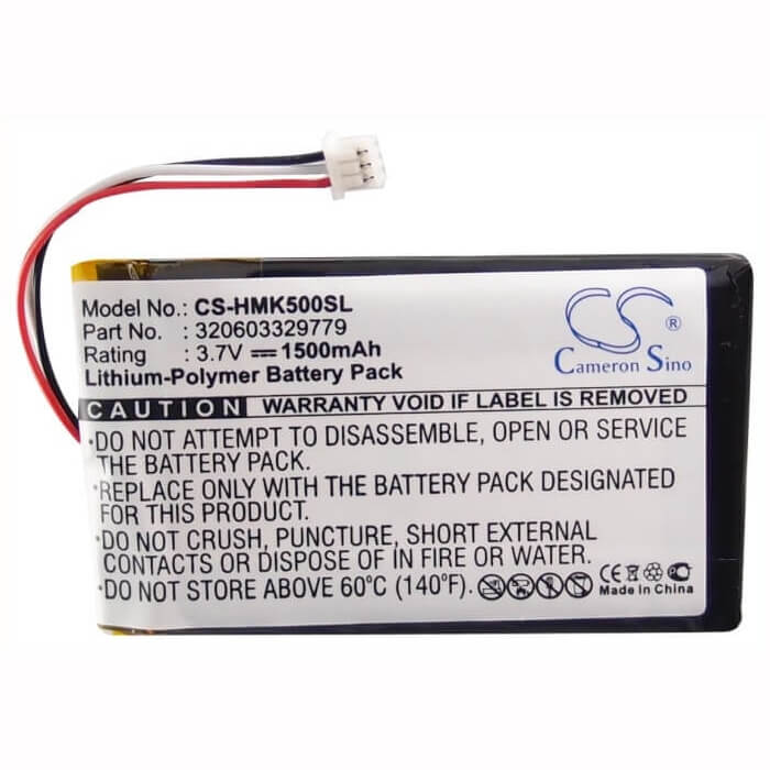 3,7V, Li-Polymère, 1500mAh, batterie GPS compatible avec Harmon Kardon, 320603329779, Gps-500, 5,55Wh GPS, Navigator Cameron Sino Technology Limited