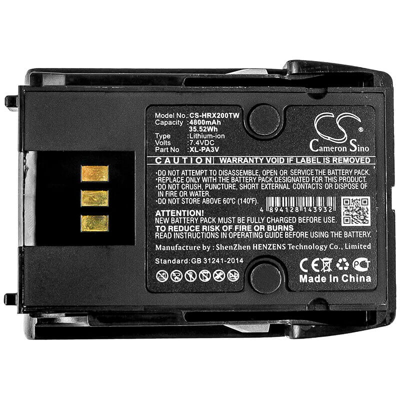 7.4V, Li-ion, 4800mAh, Two-Way Radio battery fits Harris, 14035-4010-04, Xl-185p, Xl-185pi, 35.52Wh Two-Way Radio Cameron Sino Technology Limited