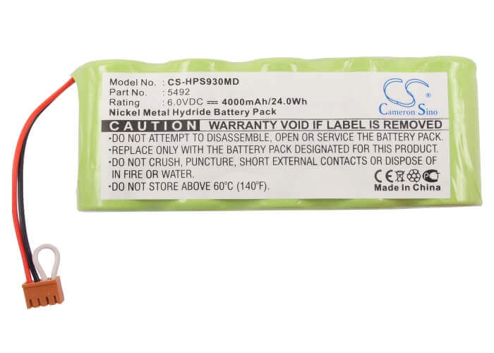 6.0V, Ni-MH, 4000mAh, Medical battery fits Respironics, Healthdyne, 130-0017-00-t, 930 Pulse Oximeter, Smart Monitor 900s, 24.00Wh Medical Cameron Sino Technology Limited (Medical)