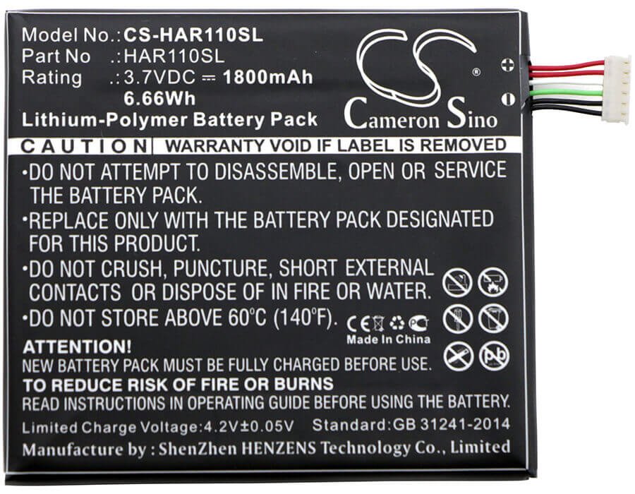 3.7V, Li-Polymer, 1800mAh, batterie de smartphone compatible avec Highscreen, Alpha Ice, 6.66Wh Mobile, SmartPhone Cameron Sino Technology Limited (Suspendu)