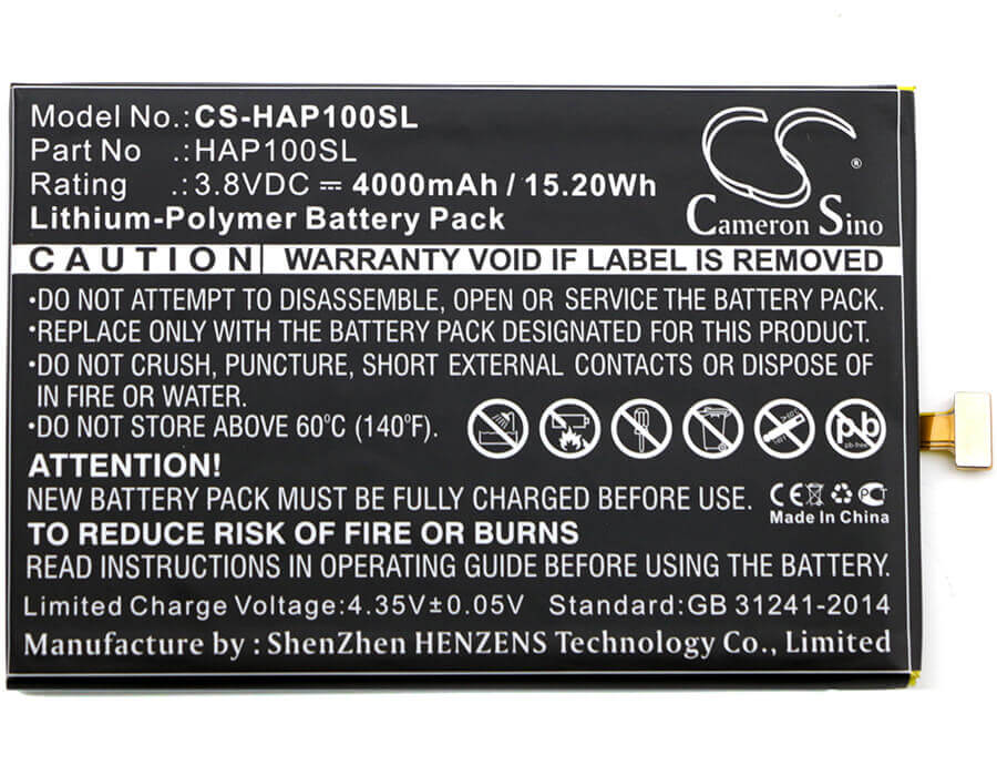 3,8V, Li-Polymer, 4000mAh, batterie de smartphone compatible avec Highscreen, Power Ice, 15,2Wh Mobile, SmartPhone Cameron Sino Technology Limited (Suspendu)