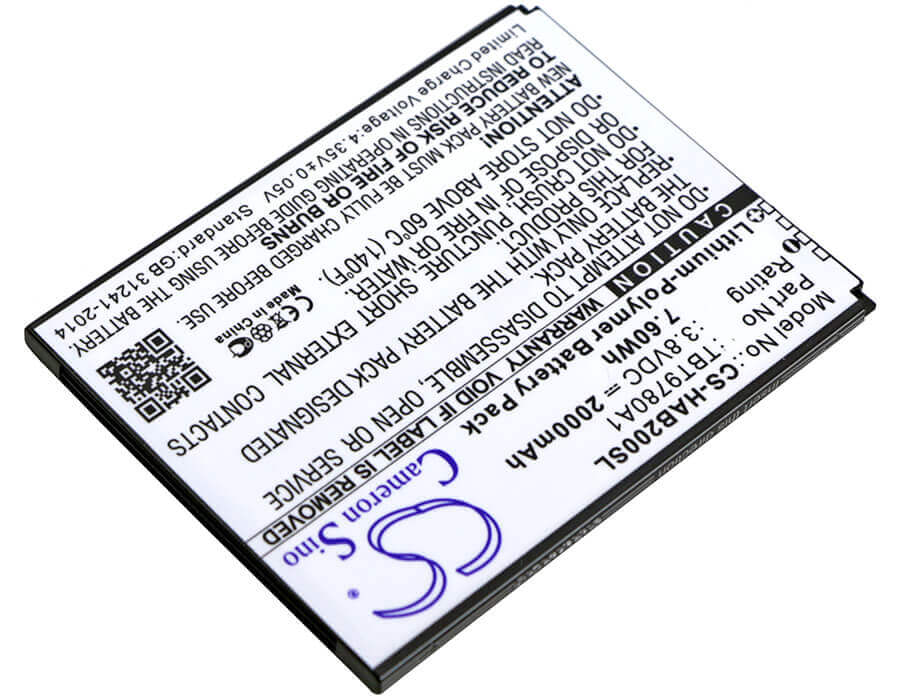 3.8V, Li-Polymer, 2000mAh, SmartPhone battery fits Highscreen, K-touch, Tbt9780a1, B2000a, Thor, 7.6Wh Mobile, SmartPhone Cameron Sino Technology Limited (Smartphone)
