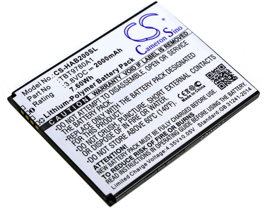 3.8V, Li-Polymer, 2000mAh, SmartPhone battery fits Highscreen, K-touch, Tbt9780a1, B2000a, Thor, 7.6Wh Mobile, SmartPhone Cameron Sino Technology Limited (Smartphone)