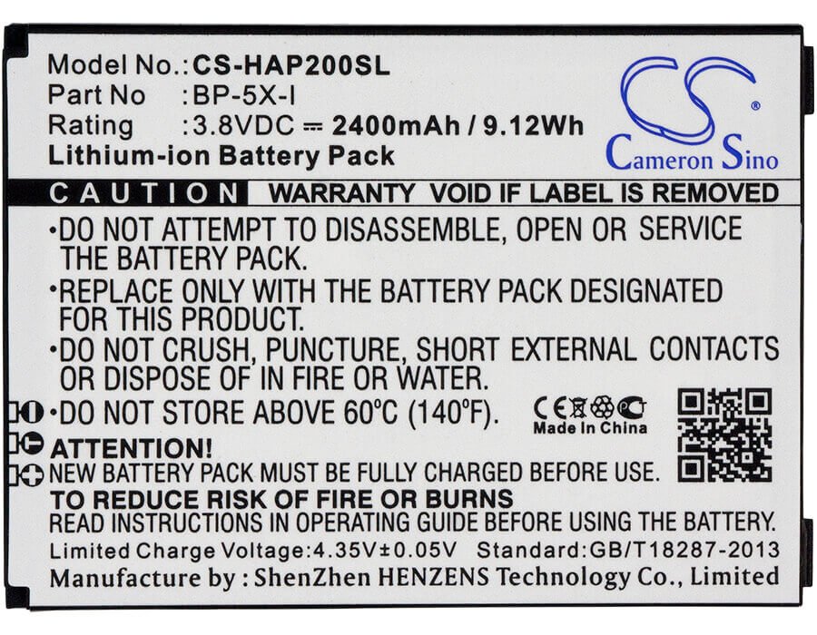 3,8V, Li-ion, 2400mAh, batterie de smartphone compatible avec Innos, Highscreen, Bp-5x-i, Boost2, Boost2 Se, 9,12Wh Mobile, Smartphone Cameron Sino Technology Limited (Smartphone)