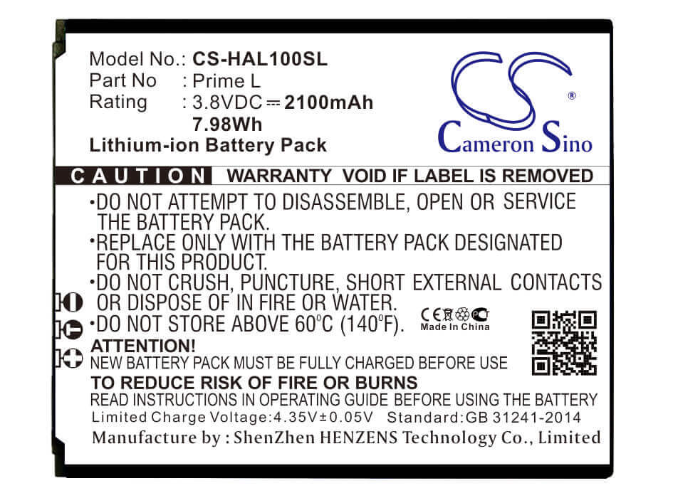 3.8V, Li-ion, 2100mAh, SmartPhone battery fits Highscreen, Prime L, Prime L, 7.98Wh Mobile, SmartPhone Cameron Sino Technology Limited (Smartphone)
