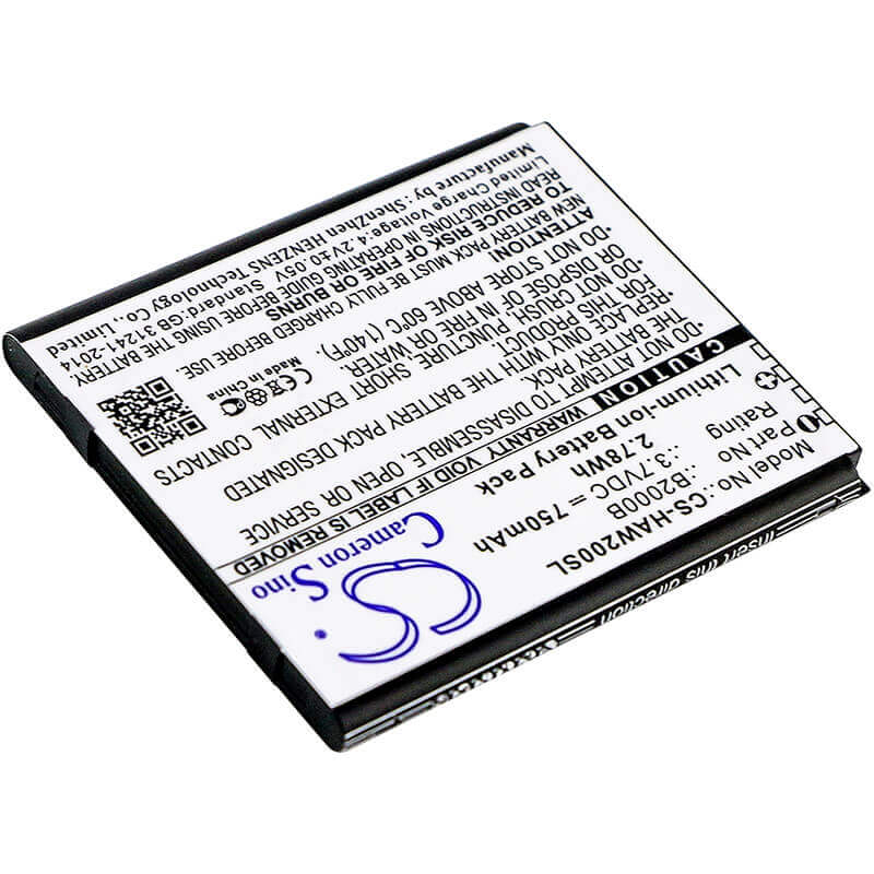 Batterie de smartphone 3.7V, Li-ion, 750mAh, compatible avec Highscreen, B2000b, Winwin, 2.78Wh Mobile, Smartphone Cameron Sino Technology Limited (Smartphone)
