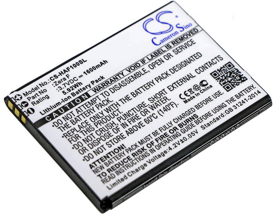 3.7V, Li-ion, 1600mAh, SmartPhone battery fits Highscreen, Zera F, Zera F, 5.92Wh Mobile, SmartPhone Cameron Sino Technology Limited (Smartphone)