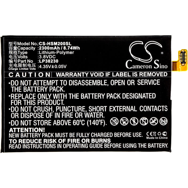3.8V, Li-Polymer, 2300mAh, SmartPhone battery fits Hisense, Lp38230, D2-m, 8.74Wh Mobile, SmartPhone Cameron Sino Technology Limited (Smartphone)