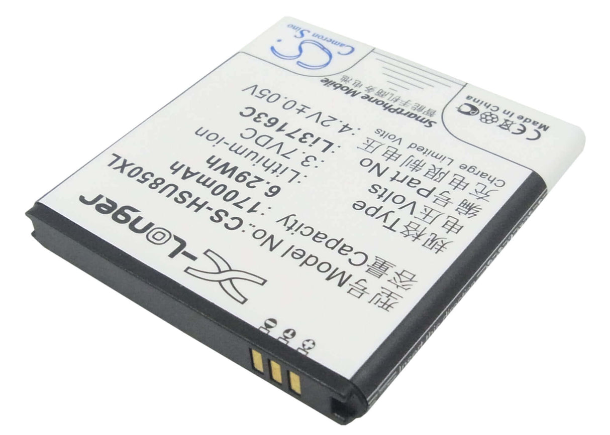 3.7V, Li-ion, 1700mAh, SmartPhone battery fits Hisense, Li37163c, Eg870, Eg876, 6.29Wh Mobile, SmartPhone Cameron Sino Technology Limited (Suspended)