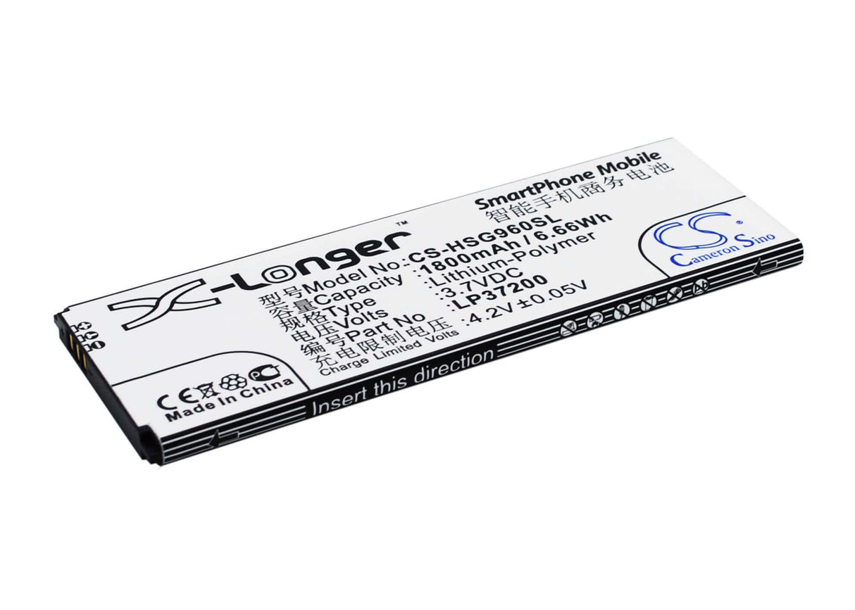 3.7V, Li-Polymer, 1800mAh, SmartPhone battery fits Hisense, Lp37200, Hs-g960, Hs-t960, 6.66Wh Mobile, SmartPhone Cameron Sino Technology Limited (Suspended)