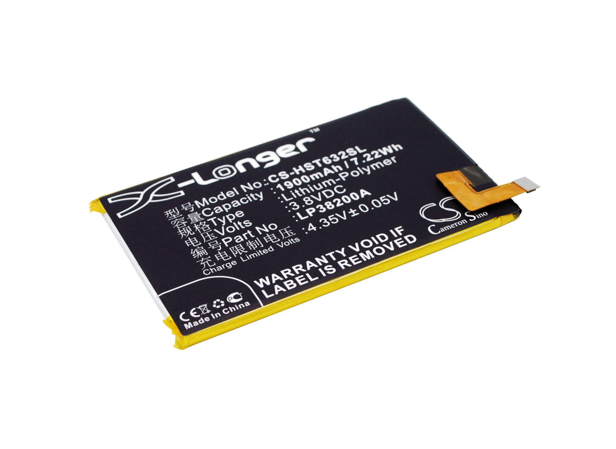 3.8V, Li-Polymer, 1900mAh, SmartPhone battery fits Hisense, Lp38200a, Hs-i632m, I632m, 7.22Wh Mobile, SmartPhone Cameron Sino Technology Limited (Suspended)
