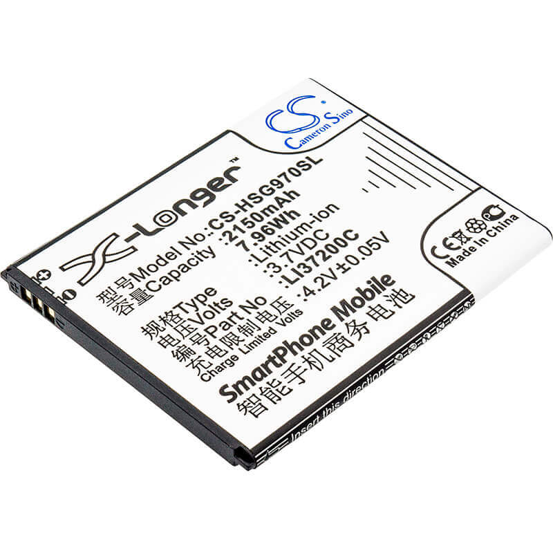 3.7V, Li-ion, 2150mAh, SmartPhone battery fits Hisense, Li37200c, E968, Eg970, 7.96Wh Mobile, SmartPhone Cameron Sino Technology Limited (Smartphone)