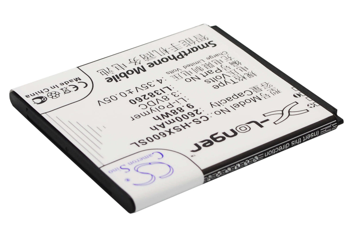 3.8V, Li-ion, 2600mAh, SmartPhone battery fits Hisense, Li38260, Hs-x6, Hs-x6c, 9.88Wh Mobile, SmartPhone Cameron Sino Technology Limited (Smartphone)
