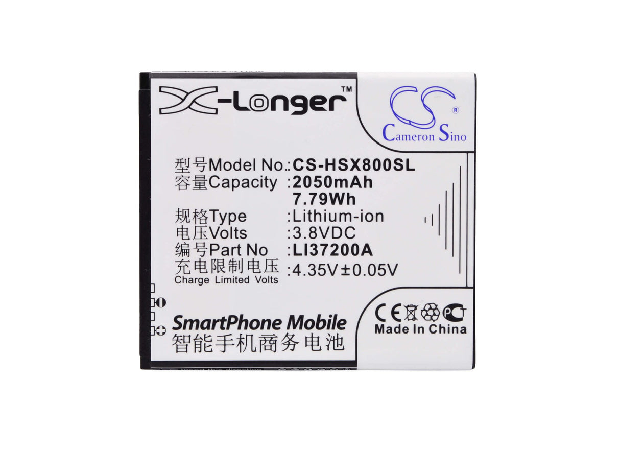 3.8V, Li-Polymer, 2050mAh, SmartPhone battery fits Hisense, Li37200a, E620m, Hs-e620m, 7.79Wh Mobile, SmartPhone Cameron Sino Technology Limited (Smartphone)