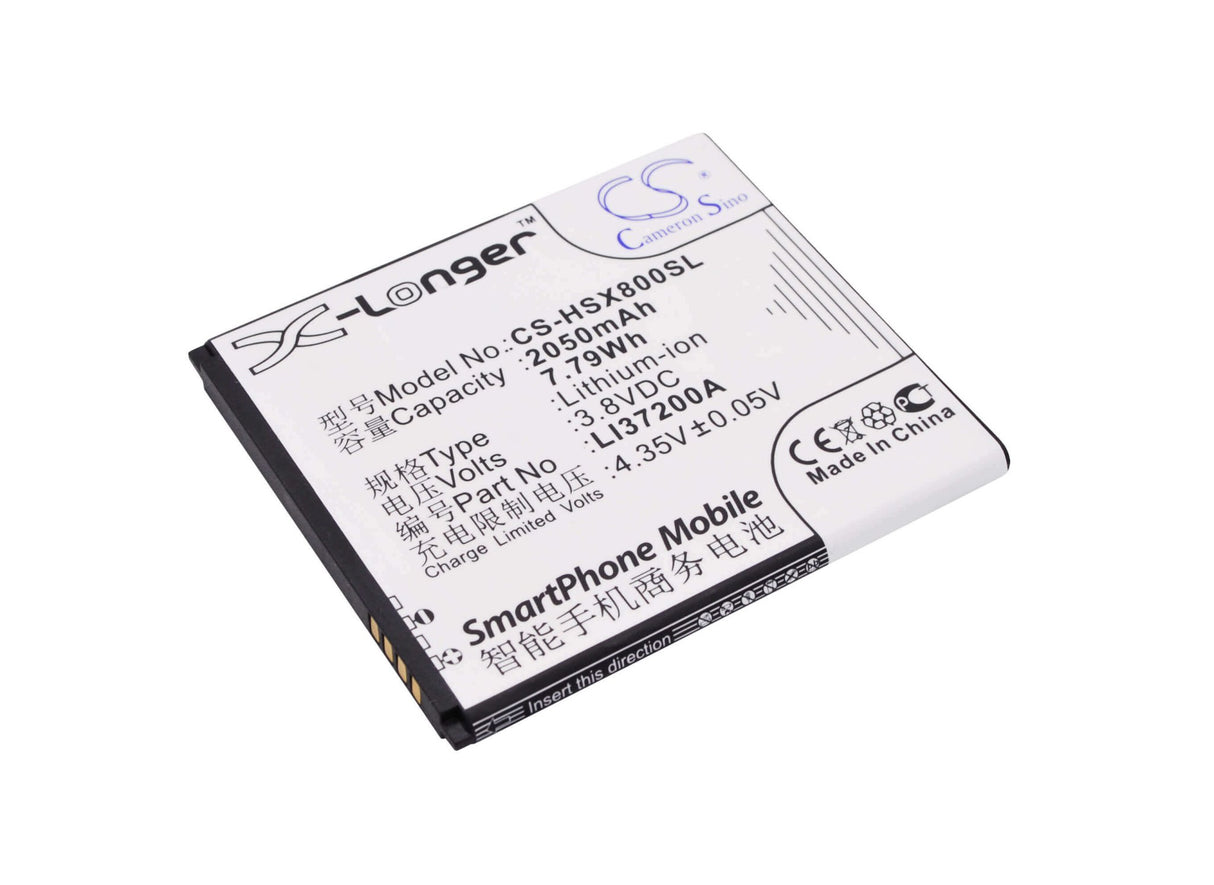 3.8V, Li-Polymer, 2050mAh, SmartPhone battery fits Hisense, Li37200a, E620m, Hs-e620m, 7.79Wh Mobile, SmartPhone Cameron Sino Technology Limited (Smartphone)