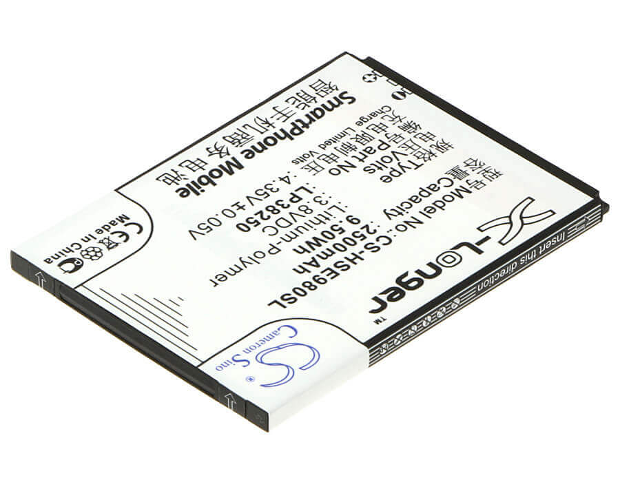 3.8V, Li-Polymer, 2500mAh, SmartPhone battery fits Hisense, Lp38250, Eg980, Mira Ii, 9.5Wh Mobile, SmartPhone Cameron Sino Technology Limited (Smartphone)