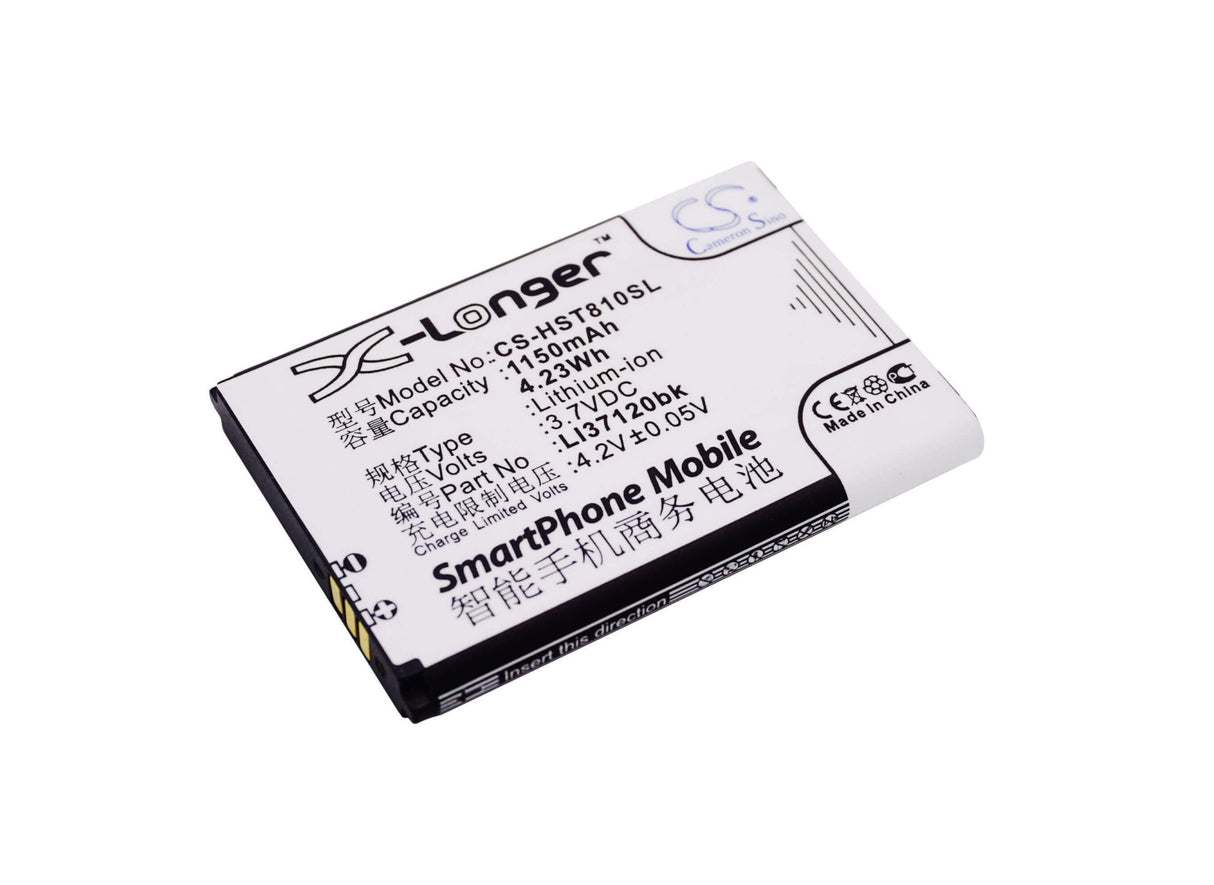 3.7V, Li-ion, 1150mAh, SmartPhone battery fits Hisense, Li37120bk, Hs-t81, T81, 4.26Wh Mobile, SmartPhone Cameron Sino Technology Limited (Suspended)