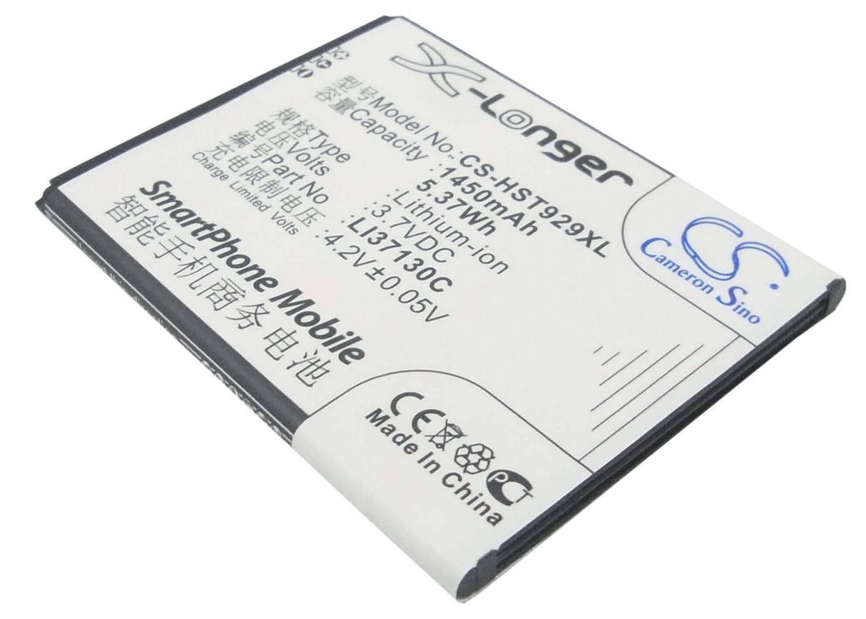3.7V, Li-ion, 1450mAh, SmartPhone battery fits Hisense, Li37130c, E820, E912, 5.37Wh Mobile, SmartPhone Cameron Sino Technology Limited (Smartphone)