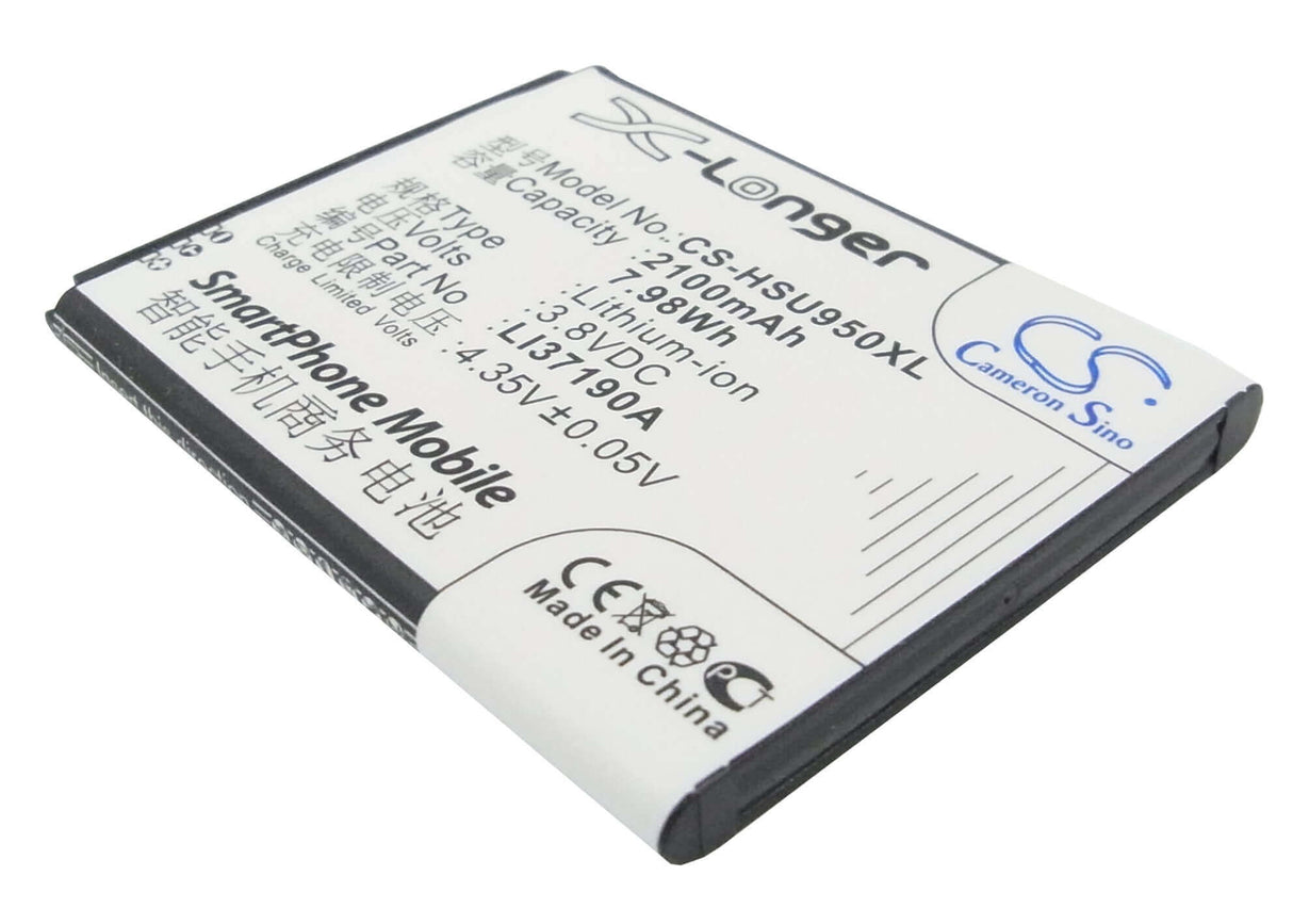 3.8V, Li-ion, 2100mAh, SmartPhone battery fits Hisense, Li37190a, E965, Eg950, 7.98Wh Mobile, SmartPhone Cameron Sino Technology Limited (Suspended)