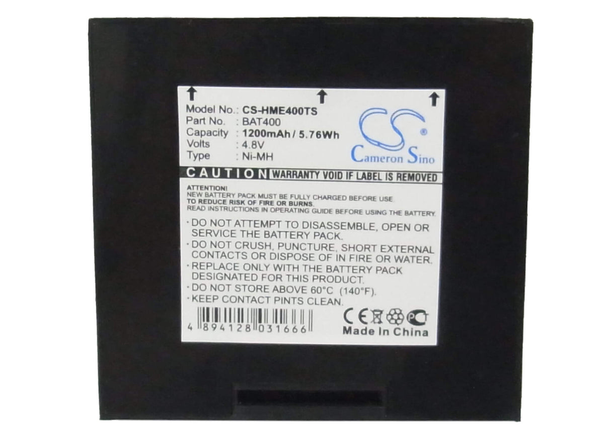 4.8V, Ni-MH, 1200mAh, Headset battery fits Hme, Bat400, 400, 430, 5.76Wh Wireless Headset Cameron Sino Technology Limited