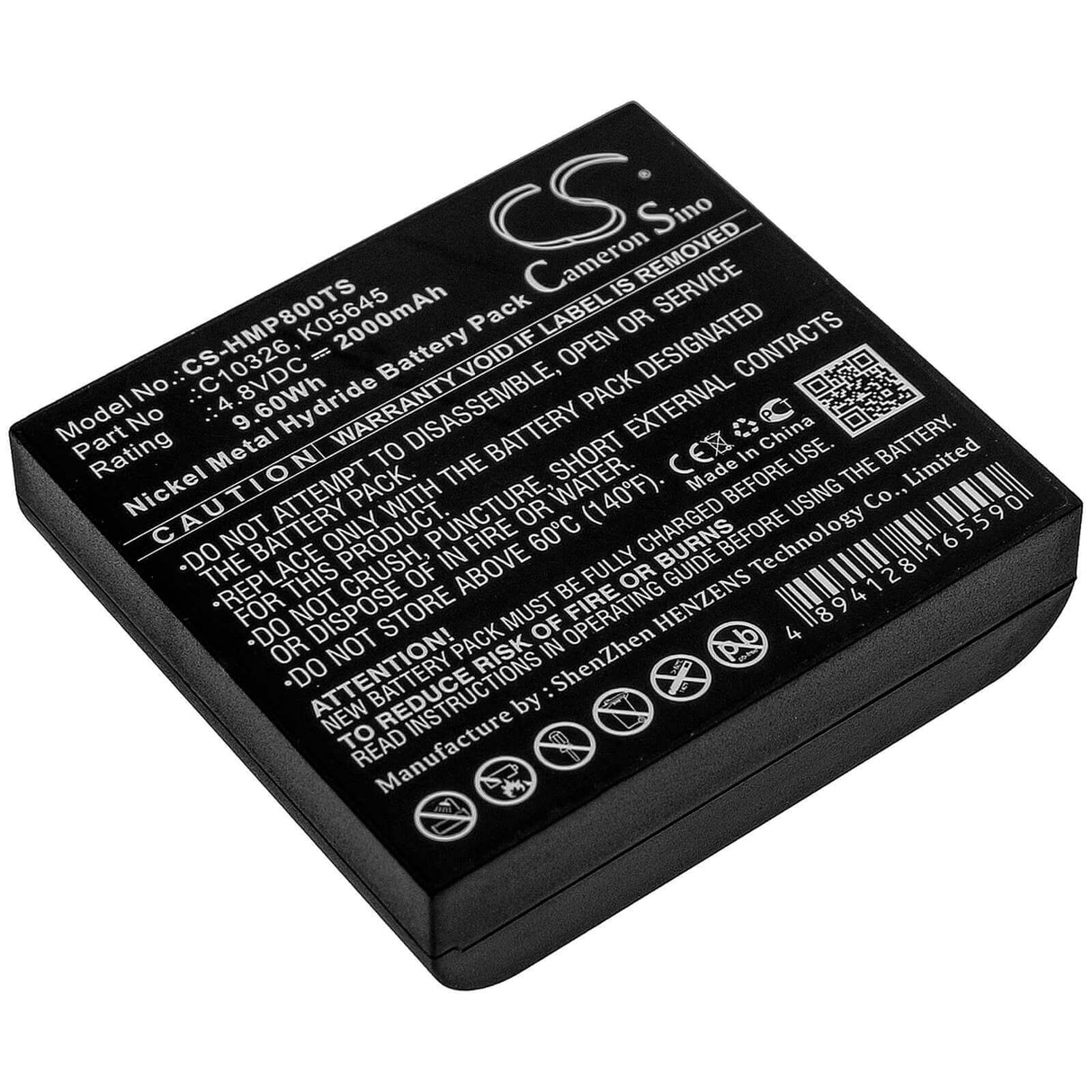 4.8V, Ni-MH, 2000mAh, Headset battery fits Hme, C10326, Bp800 Beltpack, 9.6Wh Wireless Headset Cameron Sino Technology Limited
