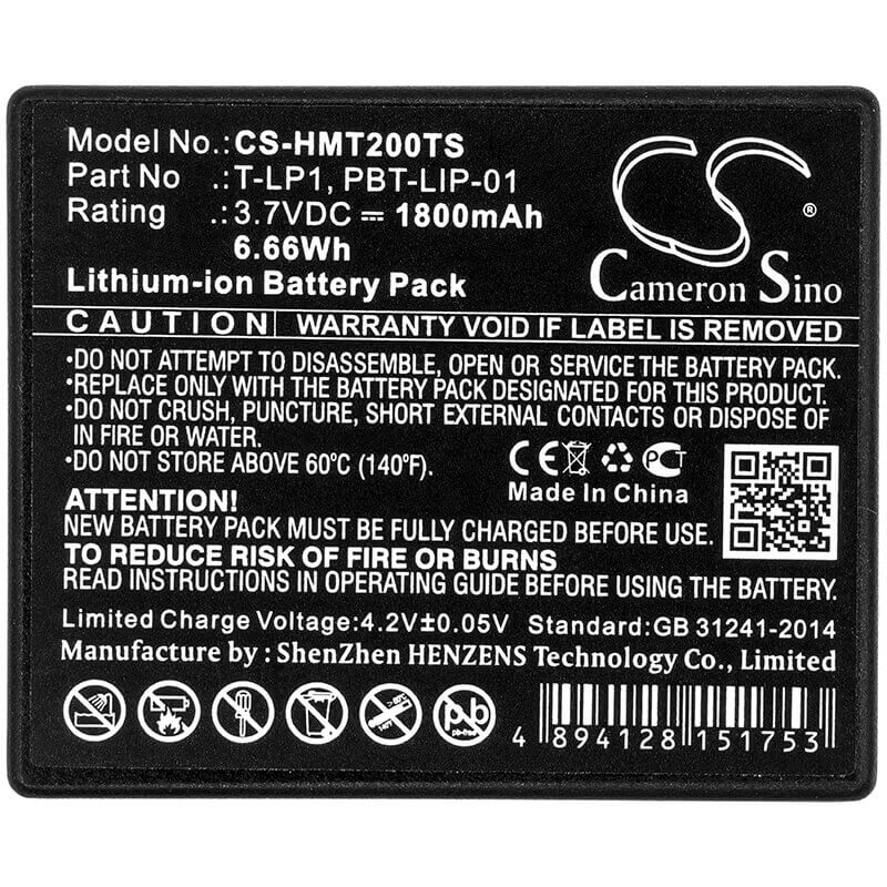 Headset Battery suitable for HME Tempest 2.4GHz beltstation, 1800 mAh 3.7 V, 6.66Wh Wireless Headset Cameron Sino Technology Limited