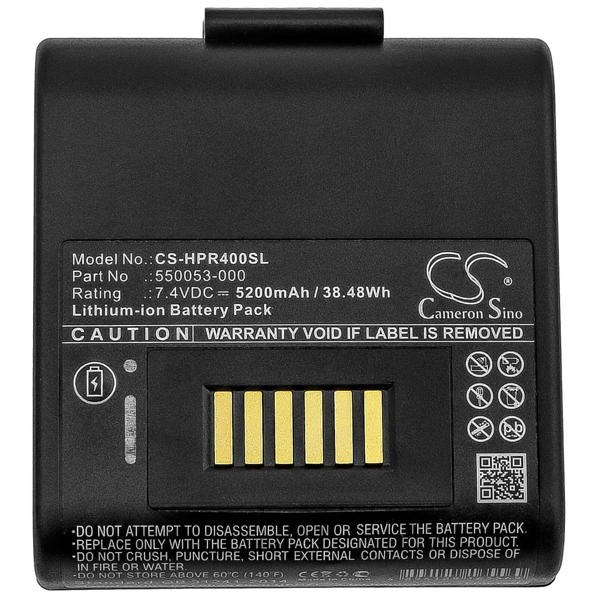 7.4V, Li-ion, 5200mAh, Portable Printer battery fits Oneil, Honeywell, Intermec, 550053-000, Rp4, 38.48Wh Portable Printer Cameron Sino Technology Limited