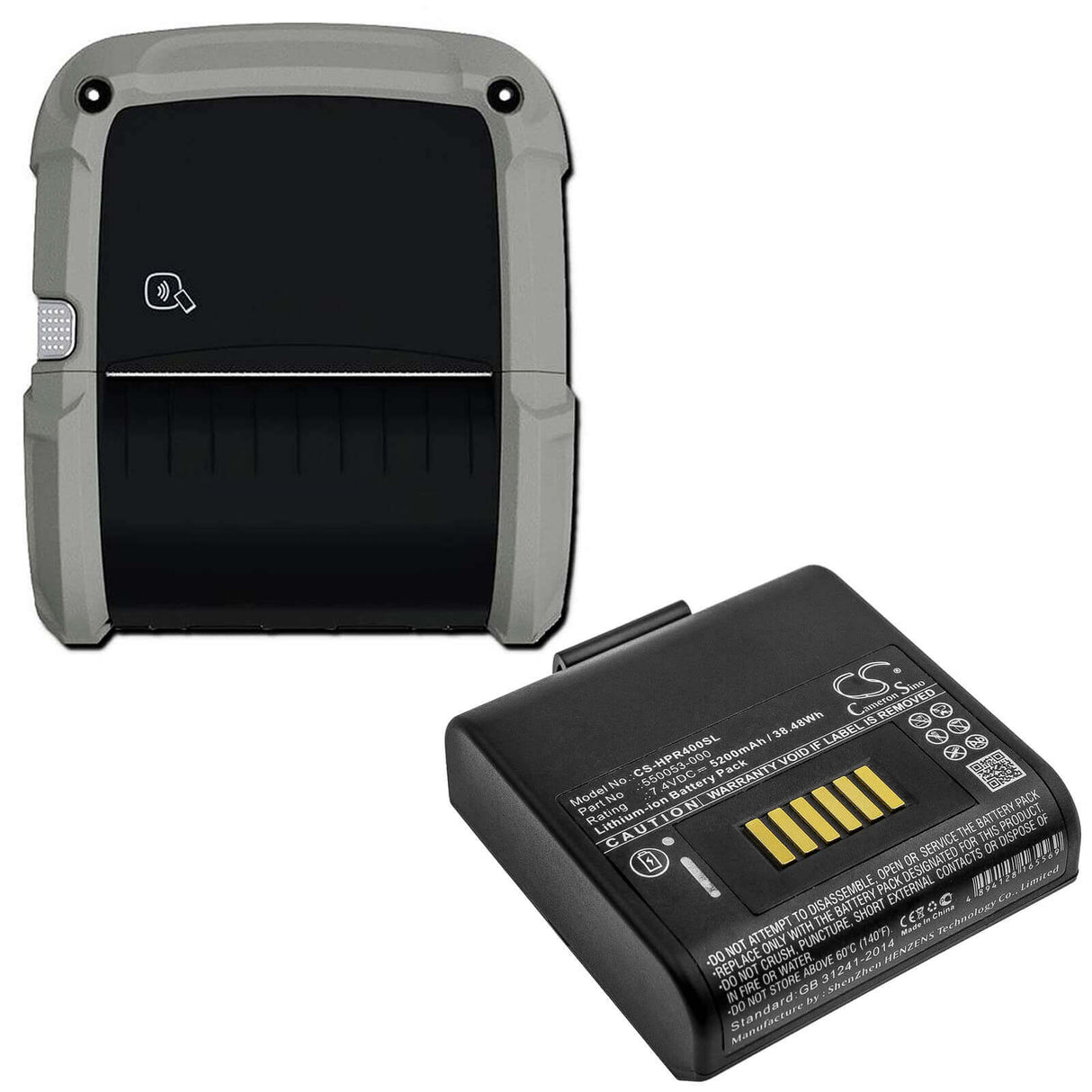 7.4V, Li-ion, 5200mAh, Portable Printer battery fits Oneil, Honeywell, Intermec, 550053-000, Rp4, 38.48Wh Portable Printer Cameron Sino Technology Limited