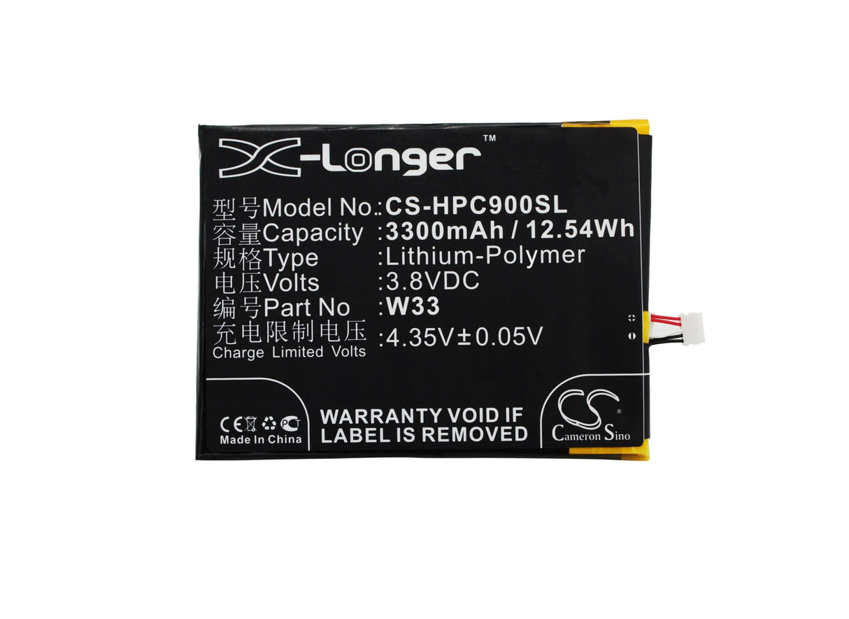 3.8V, Li-Polymer, 3300mAh, SmartPhone battery fits Honphone, W33, C900, W33, 12.54Wh Mobile, SmartPhone Cameron Sino Technology Limited (Suspended)