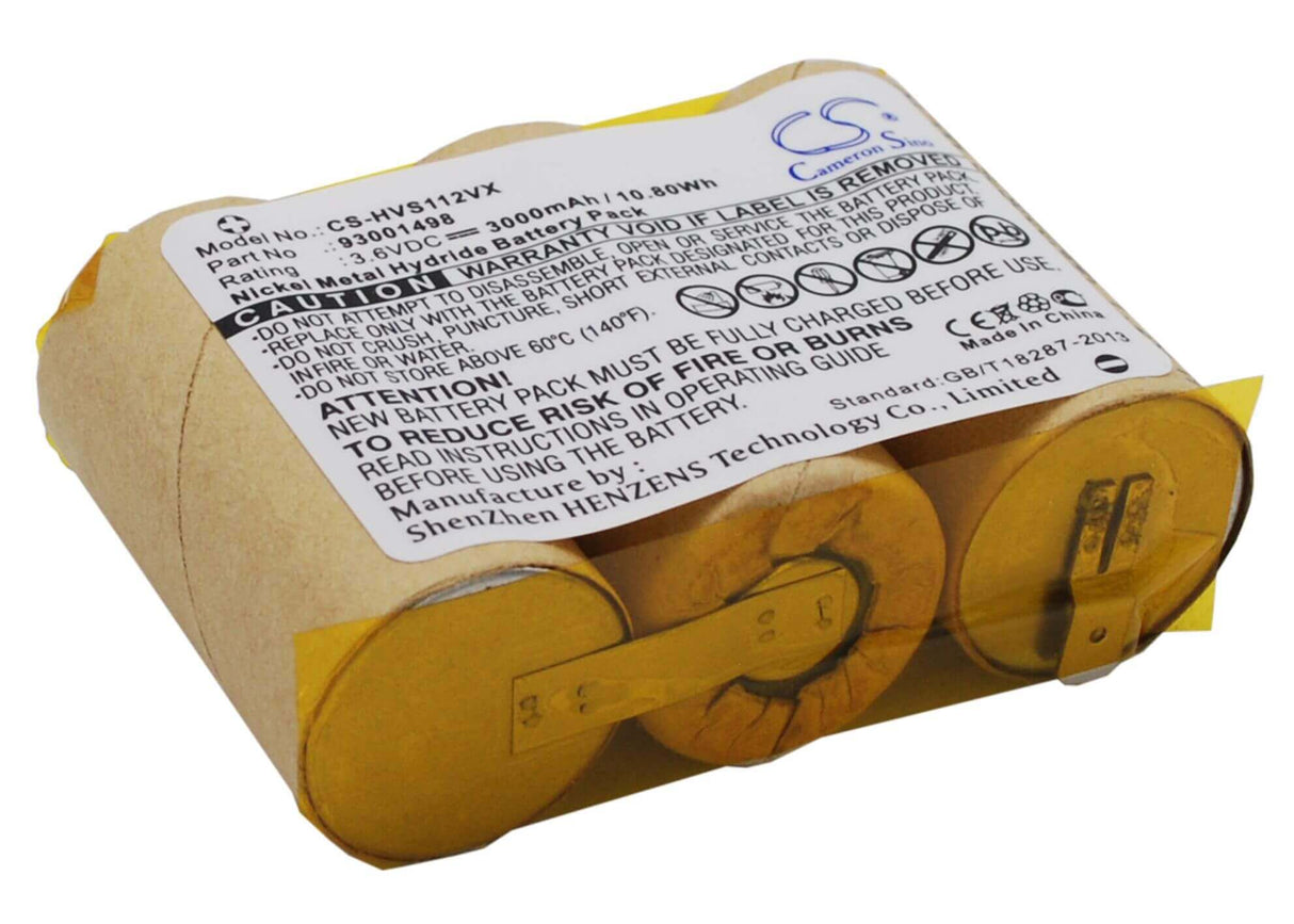 3.6V, Ni-MH, 3000mAh, Vacuum battery fits Hoover, S1120, 10.80Wh Vacuum Cameron Sino Technology Limited