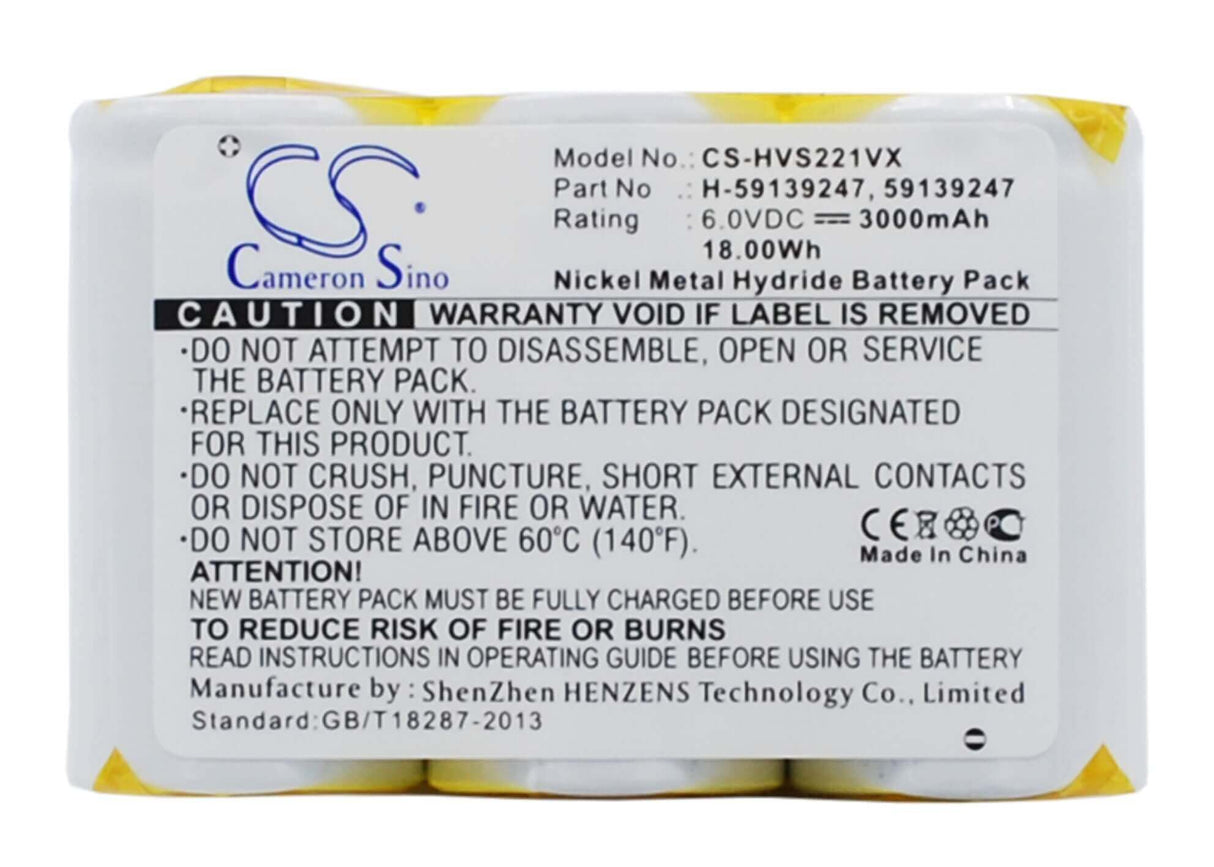 6.0V, Ni-MH, 3000mAh, Vacuum battery fits Hoover, S2211, S2211-100, 18.00Wh Vacuum Cameron Sino Technology Limited