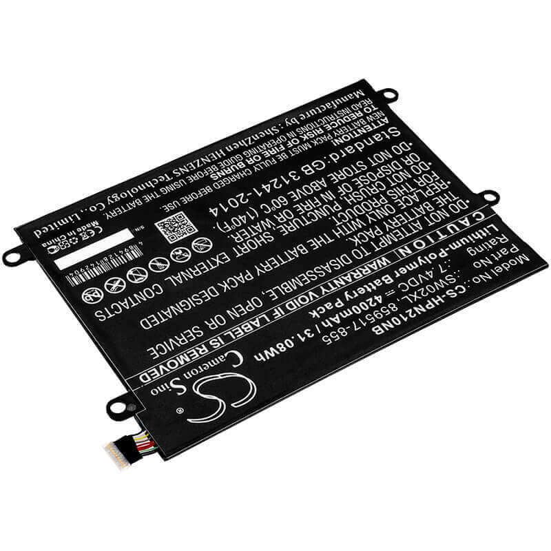 Battery For Hp, 10-p018wm, Notebook X2 7.4v, 4200mah - 31.08wh Notebook, Laptop Cameron Sino Technology Limited