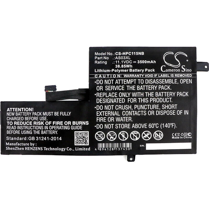 Battery For Hp, 1bs76ut, 1fx82utaba, 1fx83utaba 11.1v, 3500mah - 38.85wh Notebook, Laptop Cameron Sino Technology Limited