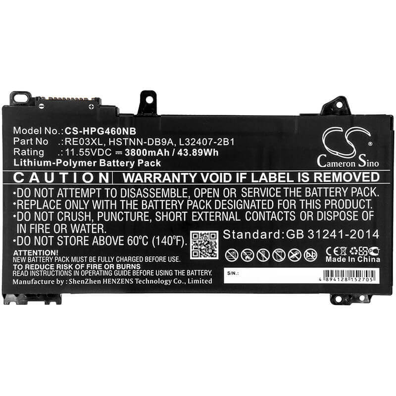 Batterie pour Hp, 6bn40ea, 6bn46et, Probook 430 G6 11.55v, 3800mah - 43.89wh Notebook, Laptop Cameron Sino Technology Limited