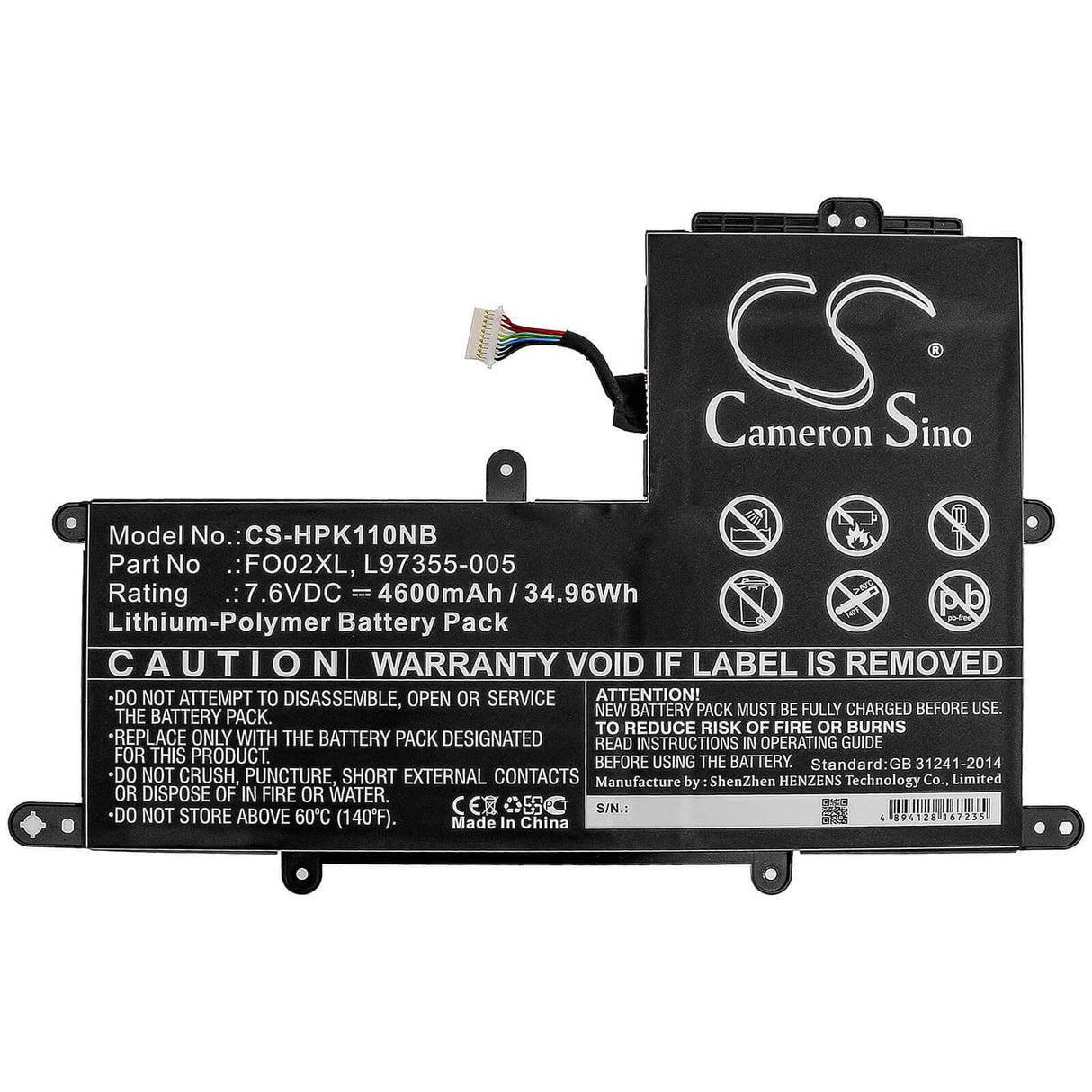 Batterie pour HP, Chromebook 11a, Chromebook 11a-na 7.6v, 4600mah - 34.96wh Notebook, Laptop Cameron Sino Technology Limited